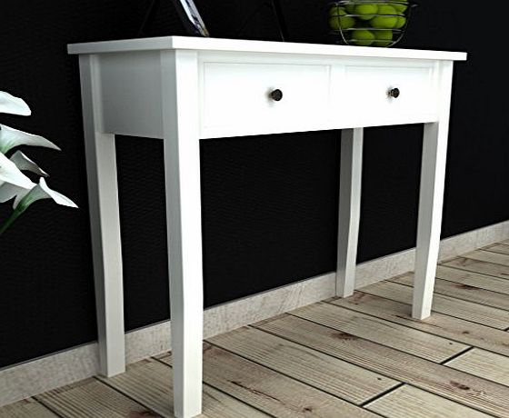 Anself Dressing Console Table with Two Drawers White