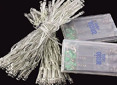 ANSIO *** BUY 1 GET 1 FREE *** 100 LED (50 + 50 LEDs) Waterproof Warm White Fairy/Christmas String Lights. 12m (6m+6m) Length. Perfect for Christmas Tree, Birthday/Wedding Party and Festival Decorati