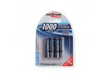 AAA Fast Rechargeable Batteries - 1000mAh - Pack of 4