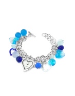 Murano Glass Heart Charm Bracelet Watch