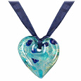 Carlotta - Blue Murano Glass Heart Necklace