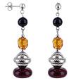 Clotilde - Murano Glass and Sterling Silver Bead Drop Earrings