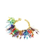 Antica Murrina Veneziana Federica - Multicolor Murano Glass Heart Charm Bracelet