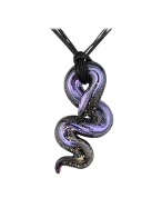 Antica Murrina Veneziana Santiago - Purple Murano Glass Snake Pendant Necklace