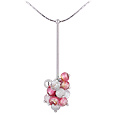 Virginia - Pink Murano Glass Drop Necklace