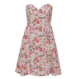 Floral Strapless Lady Fiddle Dress
