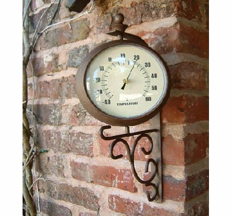 Rust Clock & Thermometer