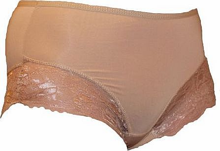 Anucci High Leg Briefs Knickers With Lace Trim (14, Nude)
