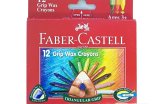 Faber Castell Triangle grip wax crayons (12).