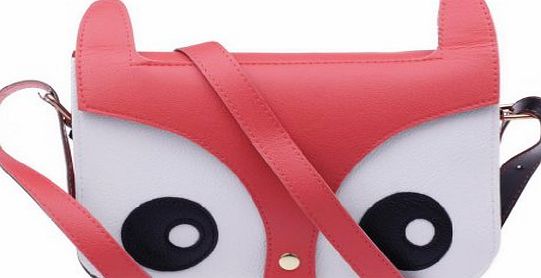 Charm Pink Retro Shoulder Bag Messenger School Tote Owl Fox PU Purse Womens Ladies Handbag New Arrive