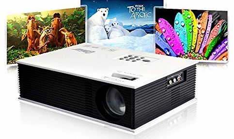 Aome Tech Multimedia LED LCD Portable Full HD Projector HDMI AV VGA Port USB Support PC Laptop VGA Input and HDMI SD   USB   AV Input for School Classrooms, Home Entertainment, Home Schooling, Sports