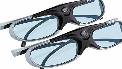APEMAN 3D Glasses, APEMAN DLP Series Rechargeable Glasses Hi-Brightness/Hi-Contrast Compatible with All DLP 3D Projectors ( Pack of 2 )