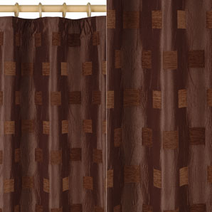 Apollo Pencil Pleat Curtains- Chocolate- W228 x Drop 182cm
