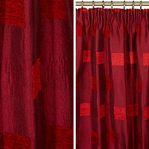 Pencil Pleat Curtains- Claret- W167cm x Drop 182cm