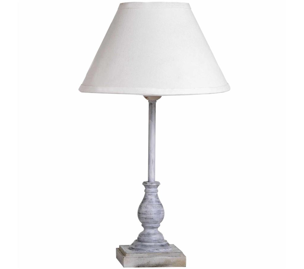 Solid Wood Washed Candle Style Table Lamp