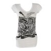 V Neck Side Rouched Tee (White