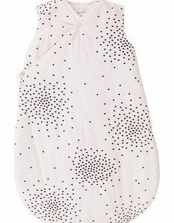 April Showers Cream baby sleeping bag - black dots `12 months