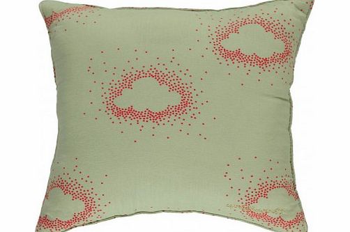 April Showers Lace and clouds reversible cushion - coral and