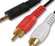 Aptii 3.5mm Jack to 2 x RCA Phono Audio Cable Gold 10m Lead