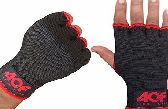 AQF Boxing Fist Hand Inner Gloves Bandages Wraps MMA Muay Thai Punch Bag Kick BLack Blue Red -Size Small, Medium, Large, X-Large (Black, Medium)