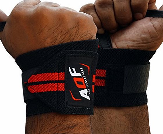Power Weight Lifting Wrist Wraps Supports Gym Training Fist Straps BLACK