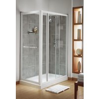AQUALUX Elite Classic White 1000mm Slider Door for Shower Enclosure
