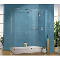 Pol. Silver 800mm Walk-In Shower Enclosure and Tray