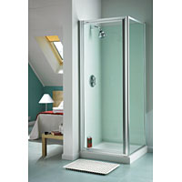 AQUALUX Silver 760mm Pivot Door for Shower Enclosure