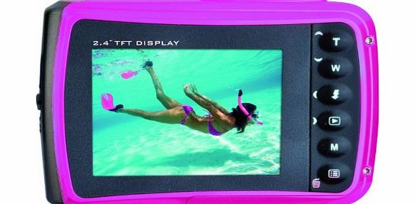 AquaPix W1024-P Waterproof Camera - Pink (10MP) 2.4 inch TFT LCD