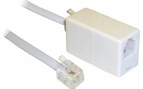 Aquarius 5M ADSL RJ11 Broadband Modem Extension Cable - Male to Male with coupler