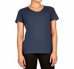 Leonora navy cotton blend T-shirt