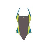 Aquasphere Speedo Sharp 1 Piece Womens Swimming Costume (Grey/Green 40`)