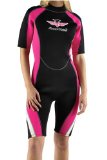 Board Angels Womens Shortie Wetsuit Black/Pink. 20p from the sale of this item goes to Teenage Cancer Trust.