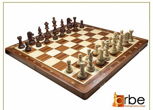 ARBE Wooden Chess Set Tournament 4 Mahogany Chess Board 
