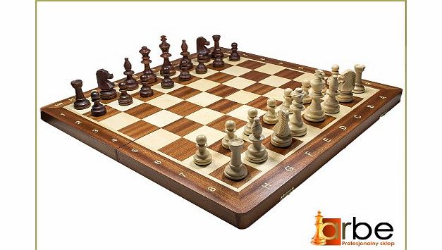 ARBE Wooden Chess Set Tournament 5 Mahogany Chess Board amp; Staunton no 5