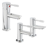 Valencia Chrome Bath Tap and Basin Mixer Tap Pack