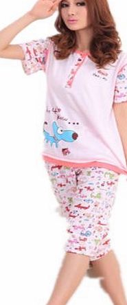Ardisle Womens Ladies Short Sleeve Pyjamas Set Pjs Nightwear Sleepwear Shorts Girls Gift (L)