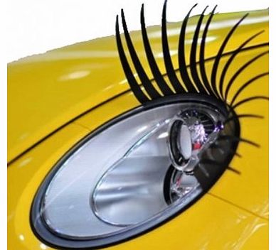 2x 3D Car Headlight Eyelashes Stickers Fashion Cool Universal Black