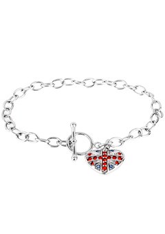 Argent Silver and Cubic Zirconia Rule Britannia Heart