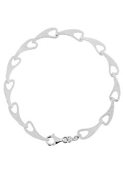 Argent Silver Heart Link Bracelet