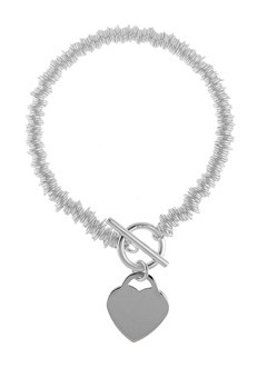 Silver Multi Link Heart Bracelet