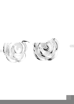 Argent Silver Rose Stud Earrings