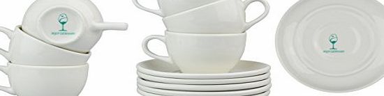 Argon Tableware White Cappuccino Cup / Saucer Set - 340ml (12oz) - Box of 6