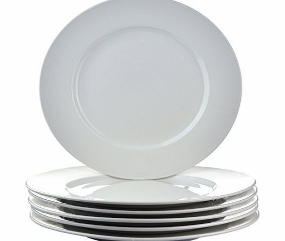 Argon Tableware Wide Rimmed Plates - 26.5cm (10.5``) - Box of 6