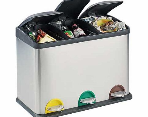 Argos 45 Litre Recycling Pedal Bin with 3 Compartments