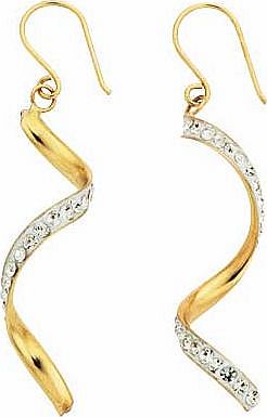 9ct Gold Cubic Zirconia Twist Drop Earrings