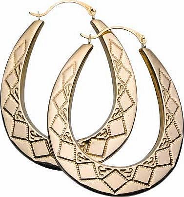 Argos 9ct Gold Plated Silver Large Faceted Creole