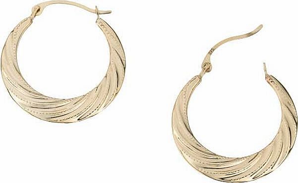 Argos 9ct Gold Swirl Effect Creole Earrings