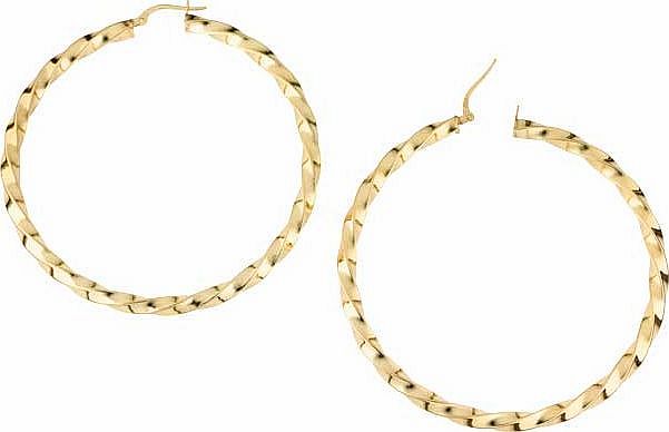 9ct Gold Twist Creole Earrings