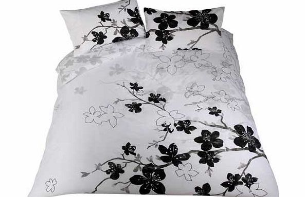 Argos Blossom Black and White Bedding Set - Kingsize